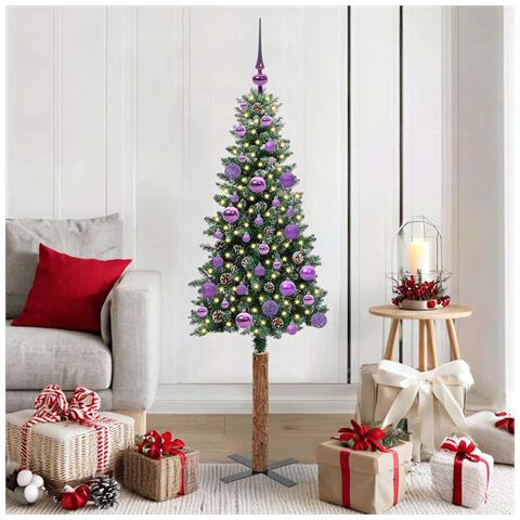 Albero di Natale snodato con 150 LED con supporto Verde 150 cm - Foto 2