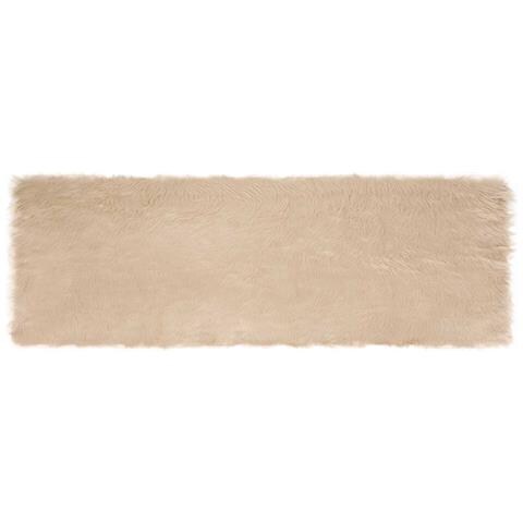 Tappeto Pecora Tafalla Beige 80 x 250 cm Poliestere - Foto 1