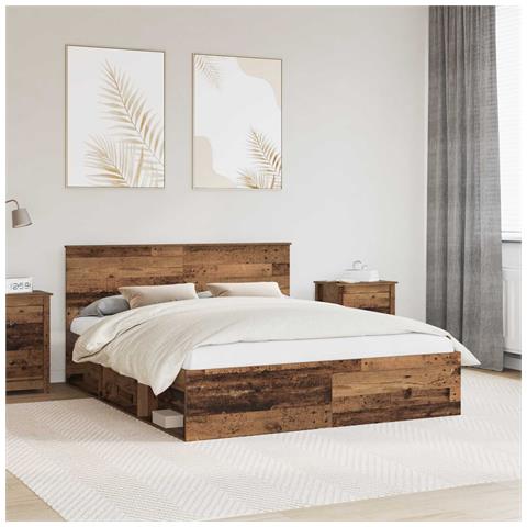 Struttura del letto Legno vecchio 160 x 200 cm Pino massello - Foto 2