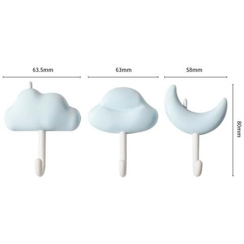 Set Di 3 Ganci Autoadesivi Da Parete - Resistenti, Impermeabili E Facili Da Installare Blue - Foto 1