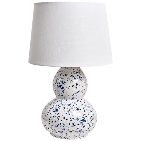 Lampada Da Tavolo Macal Ceramica Bianco /blu - Foto 2