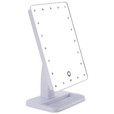 Specchio Da Trucco Da Tavolo Led Con Sensore Tattile E Rotazione A 360° - 20 Led White - Foto 1