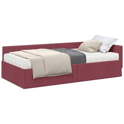 Struttura Letto Angolare con Materasso 2 pcs Grigio Tessuto - Foto 1