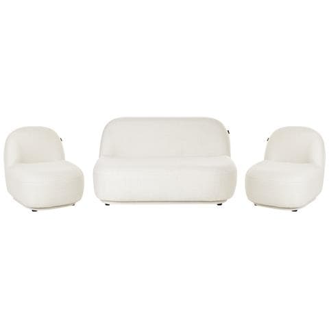 Set Da Salotto 4 Posti Lovberg Tessuto Bianco Sporco - Foto 2