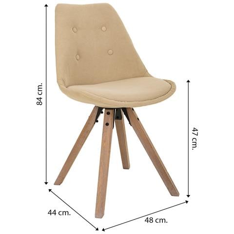Sedia In Legno Color Panna 48x44x47/84h - Foto 7