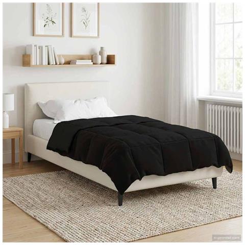 Duvet Invernale Trapuntato Nero 135 x 220 cm Microfibra - Foto 2