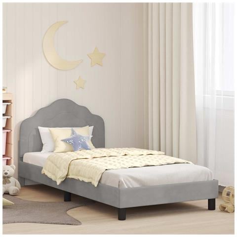 Struttura letto bambini con testata Grigio chiaro 90 x 190 cm - Foto 2