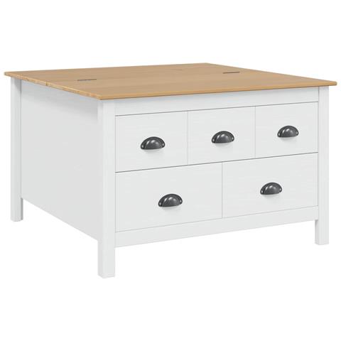 Tavolino da salotto Bianco e marrone miele 79,5 x 79,5 x 49 cm - Foto 1