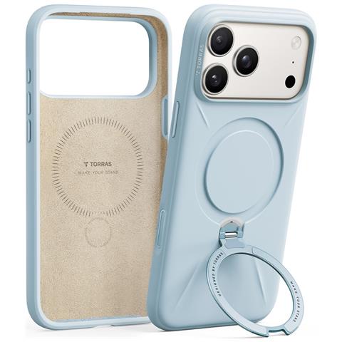 Cover per iPhone 17 Pro Max - PC+Silicone, Blu, Con Soporte - Foto 1