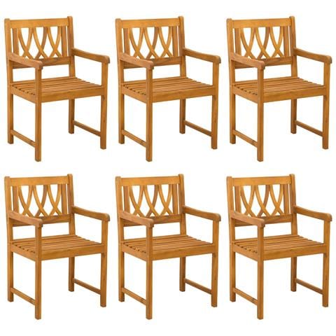 Panchina da esterno 6 pcs Naturale 56 x 55,5 x 90 cm - Foto 1