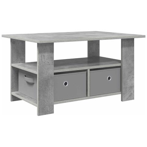 Tavolino da salotto con cassetto Grigio cemento 77 x 55 x 42 cm - Foto 1