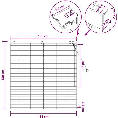 Tenda Veneziana Marrone Scuro 135 x 130 cm 35 mm - Foto 9