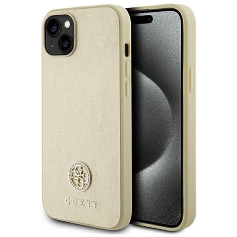 Guess Strass Custodia Metallica Con Logo Iphone 15 Plus - Dorata - Foto 1