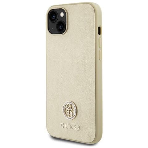 Guess Strass Custodia Metallica Con Logo Iphone 15 Plus - Dorata - Foto 2