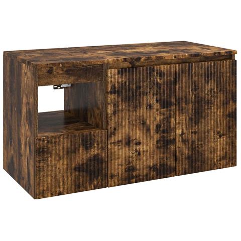 Set di mobili per il bagno 2 pz Rovere Fumo - Foto 1