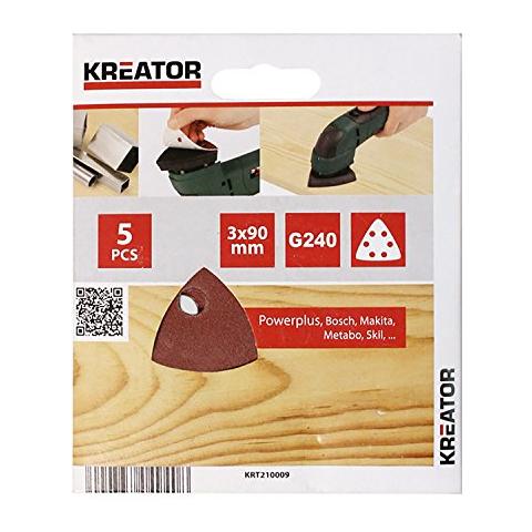 03210009-set Di Fogli Abrasivi Triangolari, 6 Fori, 90 X 90 X 90 Mm, Grana 240 - Foto 1