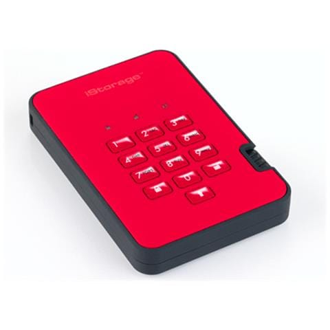 Hard Disk Esterno DiskAshur 1 TB Interfaccia USB 3.1 Colore Rosso - Foto 2