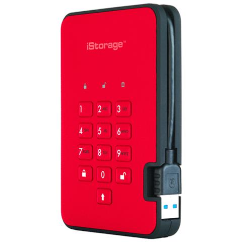 Hard Disk Esterno DiskAshur 1 TB Interfaccia USB 3.1 Colore Rosso - Foto 5