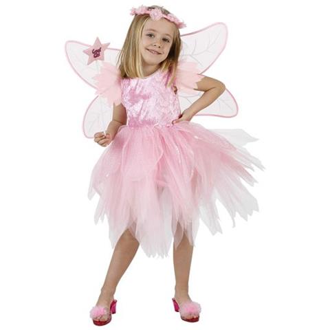 Travestimento Da Fata Rosa Per Bambina - Taglia: 5 - 6 Anni (115 - 130 Cm) - Foto 1