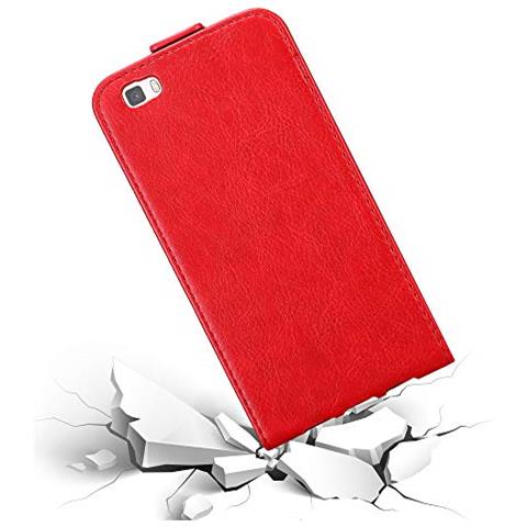 Custodia Compatibile Con Huawei P8 Lite In Rosso Mela - Coperchio Protettivo In Design Flip Con Chiusura Magnetica - Foto 2