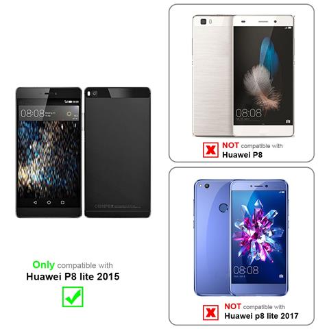 Custodia Compatibile Con Huawei P8 Lite In Rosso Mela - Coperchio Protettivo In Design Flip Con Chiusura Magnetica - Foto 9
