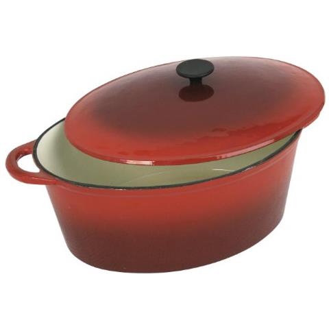 , Pentola Con Forma Ovale, Rosso (rot), 9 L - Foto 1