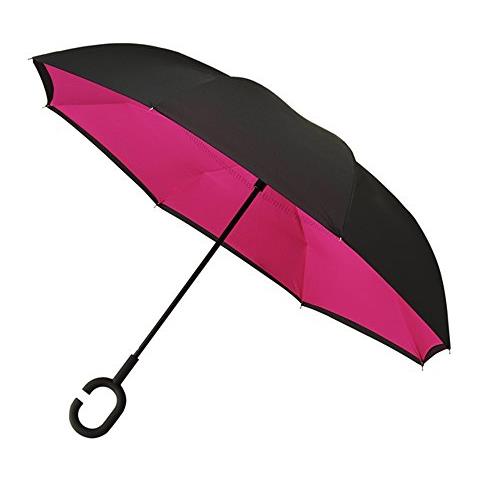 , Ombrello Pieghevoli Unisex - Adulto Rosa Black / pink Taglia Unica - Foto 3