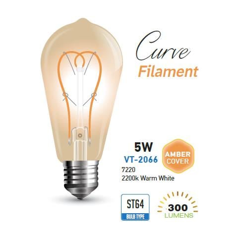 Lampadina LED Bulb ST64 5W / 30W Attacco E27 - Foto 1