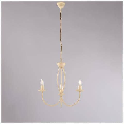 Iris - Plafoniera In Ferro Laccato Avorio Con Decoraz. Oro Antico 2 Luci - Ø74 X 37 - Bl169-pl2-av - Foto 2