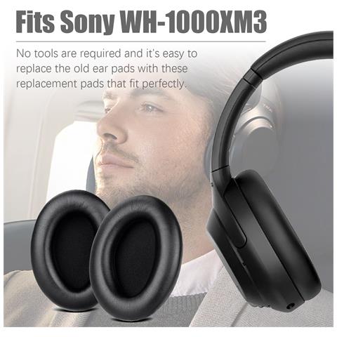 Cuscinetti Auricolari Per Sony Wh-1000xm3 1 Paio Black - Foto 13