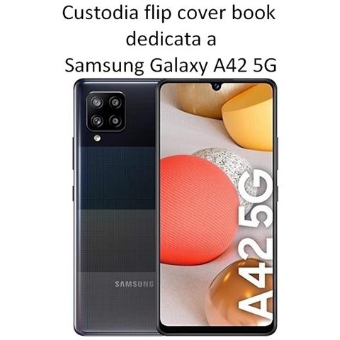 Maxy Custodia Book Orizzontale Silicone Case Per Samsung Galaxy A42 5g A426 Black-pink - Foto 2
