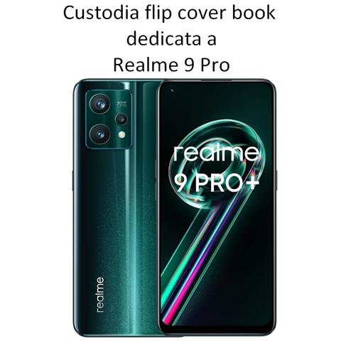 Smart Book Custodia Poket Silicone Flip Cover Case Per Realme 9 Pro+ Black - Foto 2
