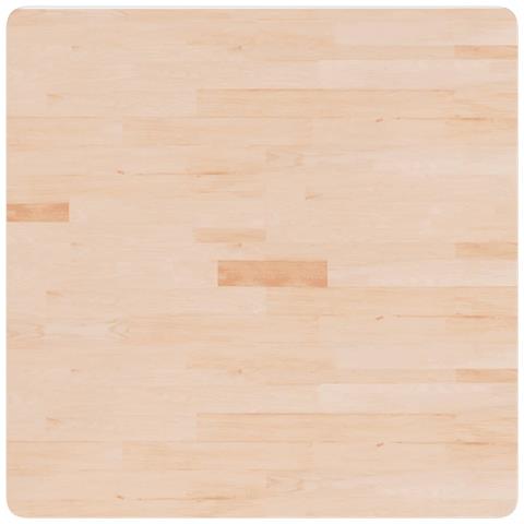 Piano Tavolo Quadrato 80x80x4 Cm Massello Rovere Non Trattato - Foto 4