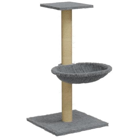 Albero Per Gatti Con Palo Tiragraffi Sisal Grigio Chiaro 74 Cm - Foto 1