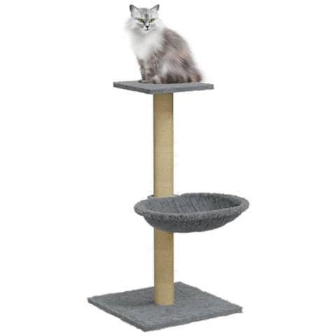 Albero Per Gatti Con Palo Tiragraffi Sisal Grigio Chiaro 74 Cm - Foto 2