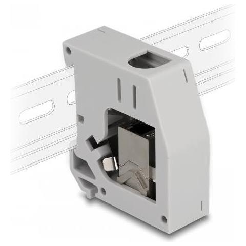 Din-schienenmontageadapter - Mit Keystone-modul - Cat 6a - Stp - Rj-45 - Grau - Foto 1