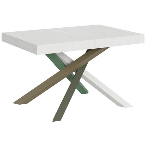 Tavolo Allungabile 90x120/224 Cm Volantis Telaio Gambe 4 Colori (a) - Bianco Frassino - Foto 5