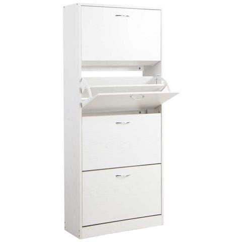 Scarpiera Verticale 4 Ante Doppia Profondità - In Legno Melaminico, Salvaspazio, Per Ingresso O Corridoio - Foto 11