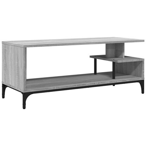 Mobile Tv Grigio Sonoma 102x40x41cm Legno E Acciaio A Polvere - Foto 2