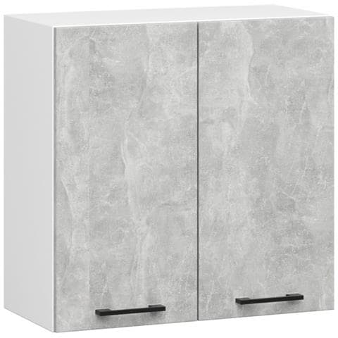 Mobile da cucina pensile OLIWIA, 2 ante, 60x30x58 cm, Colore Bianco e Grigio Cemento - Foto 1