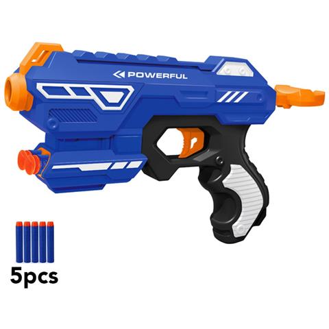 Pistola Con Freccette In Gommapiuma - Modello Shotgun, Blu - Foto 3