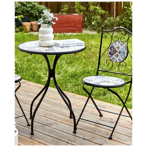 Tavolino Bistrot Civita 60 Cm 60 Cm Metallo Nero - Foto 1