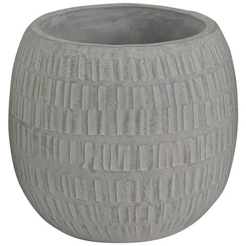 Vaso Tondo Da Giardino In Fibra Di Argilla Grigio 19x19x17 Cm Ranuncolo - Foto 1