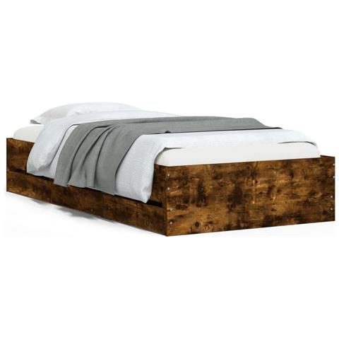 Giroletto Con Cassetti Rovere Fumo 90x190 Cm Legno Multistrato - Foto 2