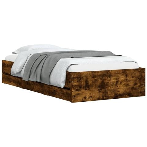 Giroletto Con Cassetti Rovere Fumo 90x190 Cm Legno Multistrato - Foto 3