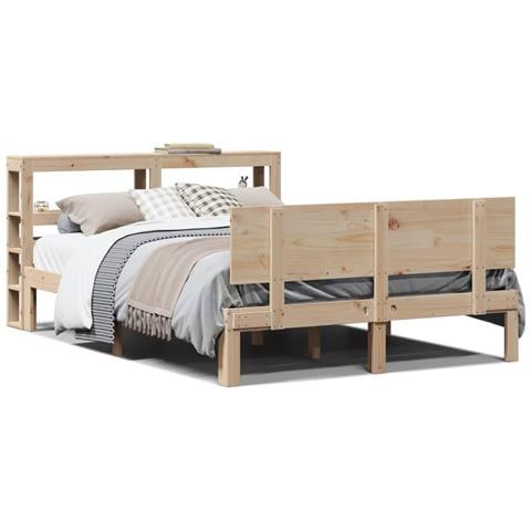 Giroletto Con Testiera 120x190 Cm In Legno Massello Di Pino - Foto 2