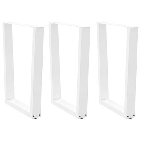 Gambe Per Tavolo Pranzo A V 3 Pz Bianco 70x(72-73,3)cm Acciaio - Foto 1