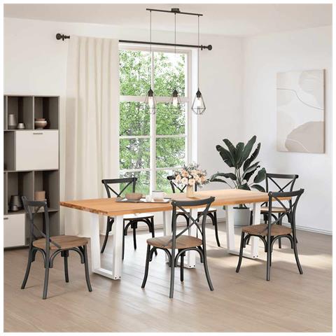 Gambe Per Tavolo Pranzo A V 3 Pz Bianco 70x(72-73,3)cm Acciaio - Foto 2