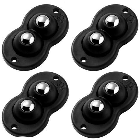 16 Rotelle Autoadesive Per Mobili Con Cuscinetti A Sfera - Movimento Silenzioso E Facile Black - Foto 1