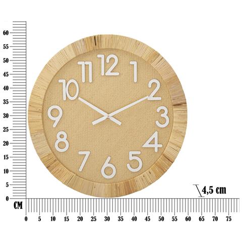 Orologio Da Parete Mf234 - Marrone - Rattan - 60x4,5x60 Cm - Foto 6